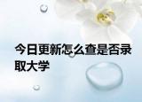 今日更新怎么查是否录取大学