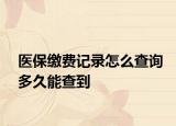 医保缴费记录怎么查询多久能查到
