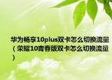 华为畅享10plus双卡怎么切换流量（荣耀10青春版双卡怎么切换流量）