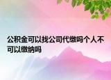 公积金可以找公司代缴吗个人不可以缴纳吗