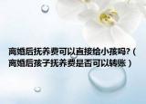离婚后抚养费可以直接给小孩吗?（离婚后孩子抚养费是否可以转账）