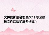 文件的扩展名怎么改?（怎么修改文件后缀扩展名格式）