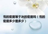 雪的密度等于冰的密度吗（雪的密度多少是多少）