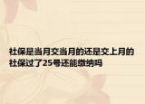 社保是当月交当月的还是交上月的社保过了25号还能缴纳吗