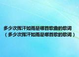 多少次挥汗如雨是哪首歌曲的歌词（多少次挥汗如雨是哪首歌的歌词）