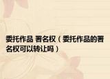 委托作品 署名权（委托作品的署名权可以转让吗）