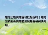 婚内出轨离婚后可以起诉吗（婚内出轨起诉离婚的法院是否会判决离婚）