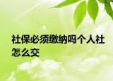社保必须缴纳吗个人社怎么交