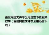 百度网盘文件怎么用迅雷下载视频教学（百度网盘文件怎么用迅雷下载）