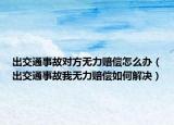 出交通事故对方无力赔偿怎么办（出交通事故我无力赔偿如何解决）