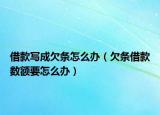 借款写成欠条怎么办（欠条借款数额要怎么办）
