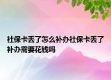 社保卡丢了怎么补办社保卡丢了补办需要花钱吗