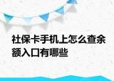 社保卡手机上怎么查余额入口有哪些