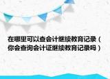 在哪里可以查会计继续教育记录（你会查询会计证继续教育记录吗）