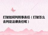 打架如何判刑事责任（打架怎么去判定法律责任呢）