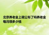 北京养老金上调公布了吗养老金每月领多少钱