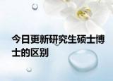 今日更新研究生硕士博士的区别