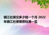 镇江社保交多少钱一个月 2022年镇江社保缴费标准一览