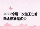 2022沧州一次性工亡补助金标准是多少