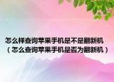 怎么样查询苹果手机是不是翻新机（怎么查询苹果手机是否为翻新机）