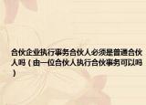 合伙企业执行事务合伙人必须是普通合伙人吗（由一位合伙人执行合伙事务可以吗）