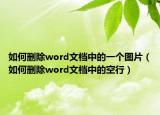 如何删除word文档中的一个图片（如何删除word文档中的空行）