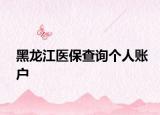 黑龙江医保查询个人账户