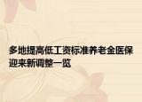多地提高低工资标准养老金医保迎来新调整一览