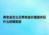 养老金怎么交养老金办理退休后什么时候发放