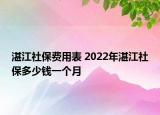 湛江社保费用表 2022年湛江社保多少钱一个月