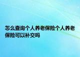 怎么查询个人养老保险个人养老保险可以补交吗