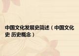 中国文化发展史简述（中国文化史 历史概念）