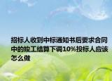 招标人收到中标通知书后要求合同中的竣工结算下调10%投标人应该怎么做