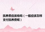 抚养费应该给吗（一般应该怎样支付抚养费呢）