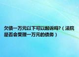 欠债一万元以下可以起诉吗?（法院是否会受理一万元的债务）