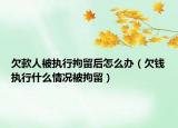欠款人被执行拘留后怎么办（欠钱执行什么情况被拘留）