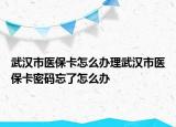 武汉市医保卡怎么办理武汉市医保卡密码忘了怎么办