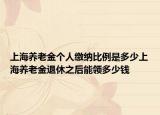 上海养老金个人缴纳比例是多少上海养老金退休之后能领多少钱