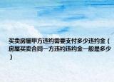 买卖房屋甲方违约需要支付多少违约金（房屋买卖合同一方违约违约金一般是多少）