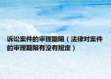 诉讼案件的审理期限（法律对案件的审理期限有没有规定）