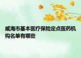 威海市基本医疗保险定点医药机构名单有哪些