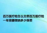 百万医疗险怎么交费百万医疗险一年需要缴纳多少保费
