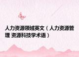 人力资源领域英文（人力资源管理 资源科技学术语）