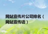 网站宣传片公司排名（网站宣传语）