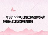 一年交15000元的社保退休多少钱退休后医保还能用吗