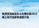 株洲灵活就业怎么办理社保2022网上支付宝参保流程介绍