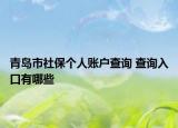 青岛市社保个人账户查询 查询入口有哪些