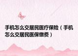 手机怎么交居民医疗保险（手机怎么交居民医保缴费）