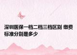 深圳医保一档二档三档区别 缴费标准分别是多少