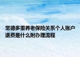 常德多重养老保险关系个人账户退费是什么附办理流程